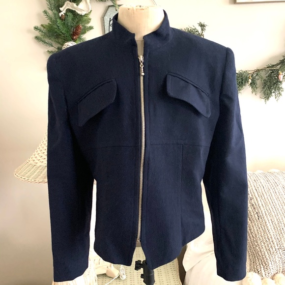 Giorgio Sant Angelo Jackets & Blazers - Giorgio Sant Angelo Pure Wool Navy Jacket